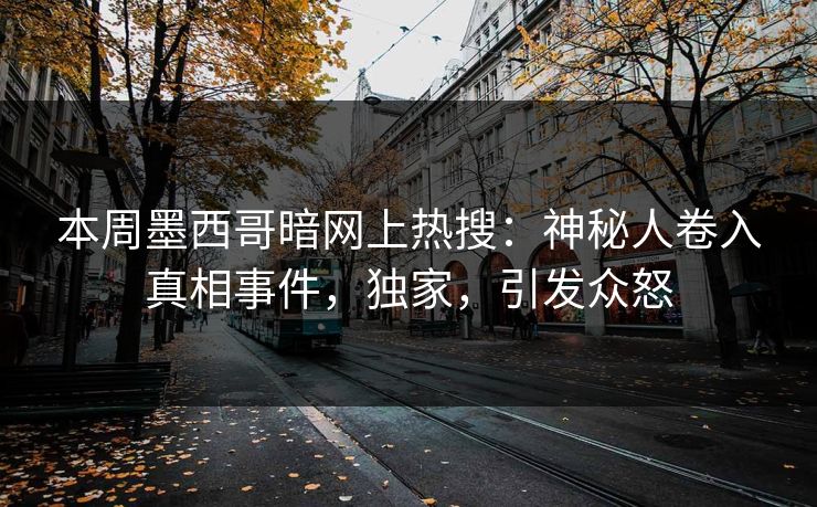 本周墨西哥暗网上热搜：神秘人卷入真相事件，独家，引发众怒
